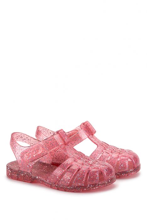 S10329 Igor Clasica Cristal Çocuk Sandalet 22-34 Fuşya / Fucsia Multi Glitter 387