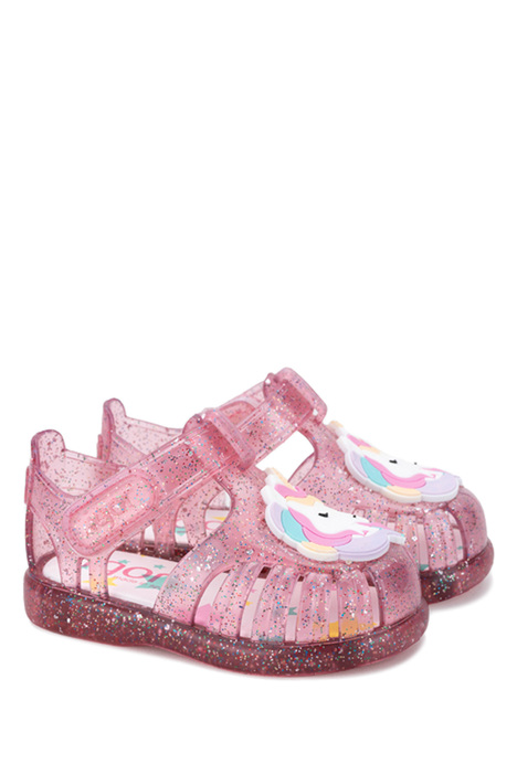 S10341 Igor Tobby Unicornio Kız Çocuk Sandalet 20-27 Fuşya / Fucsia Multi Glitter 387