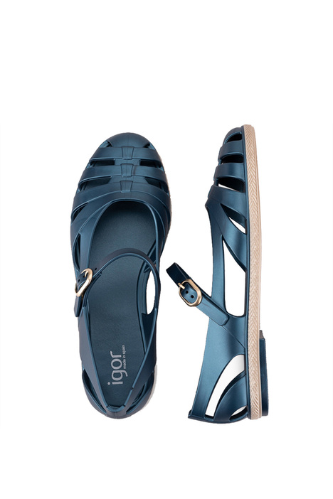 S10375 Igor Paris Metal Kadın Sandalet 36-41 Lacivert / Marino 353