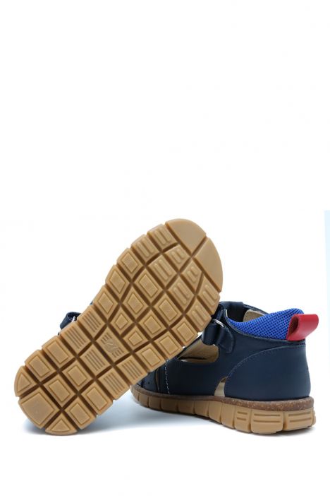 S24V013 Kifidis-Kids Erkek Çocuk Deri Sandalet 25-30 Lacivert Deri