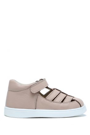 S24V019 Kifidis-Kids Unisex Çocuk Deri Ayakkabı 20-24 Pudra Nappa Deri