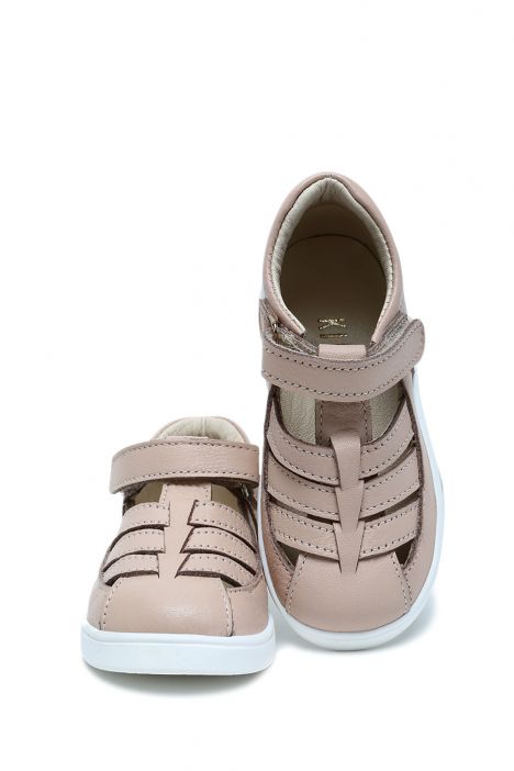 S24V019 Kifidis-Kids Unisex Çocuk Deri Ayakkabı 20-24 Pudra Nappa Deri