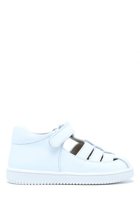S24V019 Kifidis-Kids Unisex Çocuk Deri Ayakkabı 20-24 Beyaz Nappa Deri