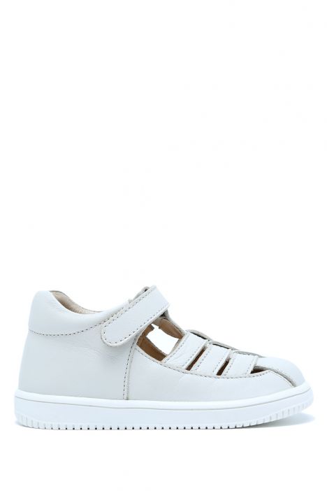 S24V019 Kifidis-Kids Unisex Çocuk Deri Ayakkabı 20-24 Krem Nappa Deri