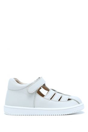 S24V019 Kifidis-Kids Unisex Çocuk Deri Ayakkabı 20-24 Krem Nappa Deri