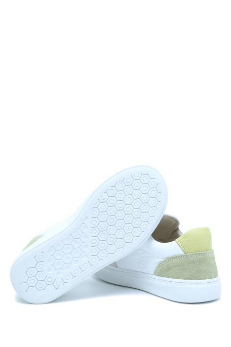 S24V031 Kifidis-Kids Unisex Çocuk Deri Ayakkabı 25-35 Beyaz - Pembe Deri