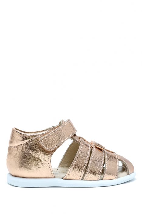 S25V016 Kifidis-Kids İlk Adım Kız Çocuk Deri Ayakkabı 20-25 Rose Gold