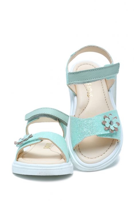 S25V026 Kifidis-Kids Kız Çocuk Sandalet 22-30 Yeşil/Aqua Green
