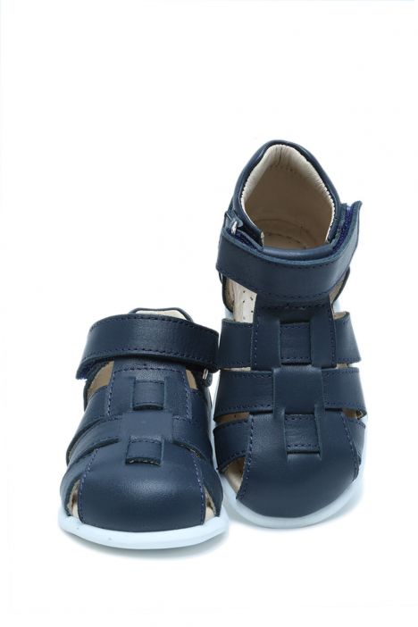 S25V027 Kifidis-Kids İlk Adım Erkek Çocuk Deri Ayakkabı 20-25 Lacivert/Navy Blue