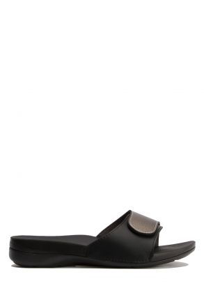 SIB01060 Kifidis-Natura Kadın Anatomik Deri Terlik 36-41 -BT Krom/Chrome