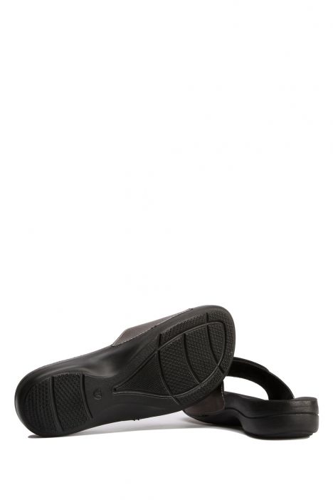 SIB01060 Kifidis-Natura Kadın Anatomik Deri Terlik 36-41 -BT Krom/Chrome