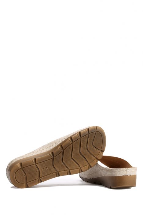 SIB160104 Kifidis-Natura Kadın Anatomik Deri Terlik 36-41 Bej/Beige