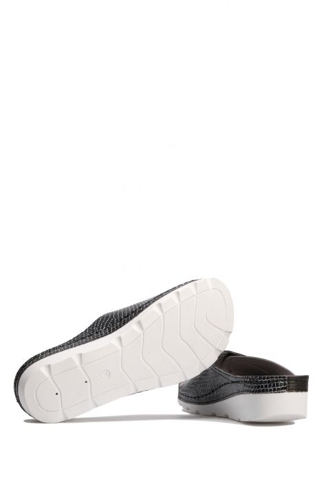 SIB160104 Kifidis-Natura Kadın Anatomik Deri Terlik 36-41 Siyah/Black