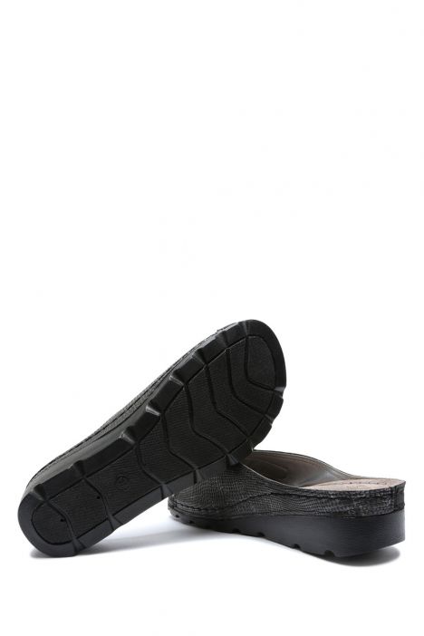 SIB160104 Kifidis-Natura Kadın Anatomik Deri Terlik 36-41 Siyah/Black – T2