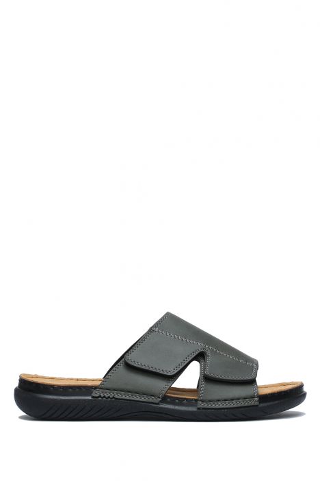 SIB171207 Kifidis-Natura Erkek Anatomik Deri Terlik 40-45 Haki/Khaki