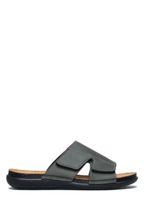 SIB171207 Kifidis-Natura Erkek Anatomik Deri Terlik 40-45 Haki/Khaki