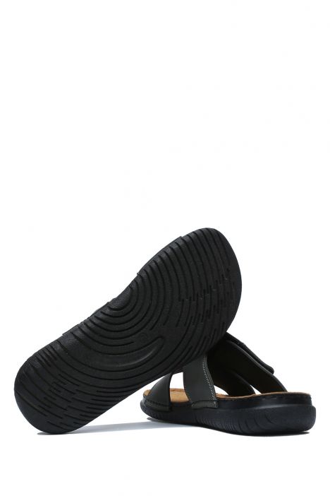 SIB171207 Kifidis-Natura Erkek Anatomik Deri Terlik 40-45 Haki/Khaki