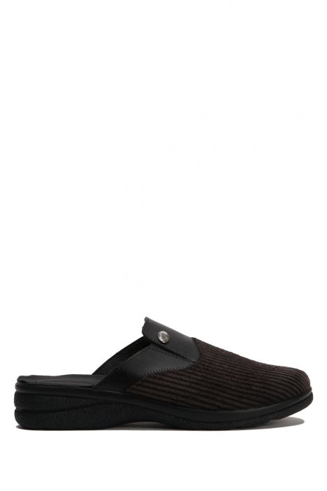 SIB177101 Kifidis-Natura Erkek Anatomik Deri Terlik 40-45 Siyah/Black