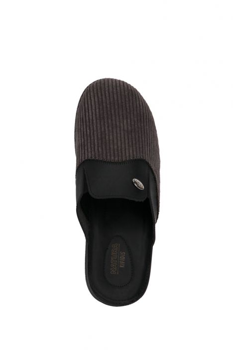 SIB177101 Kifidis-Natura Erkek Anatomik Deri Terlik 40-45 Gri/Silver