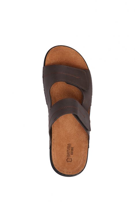 SIB200503 Kifidis-Natura Erkek Anatomik Deri Terlik 40-45 Kahve/Brown