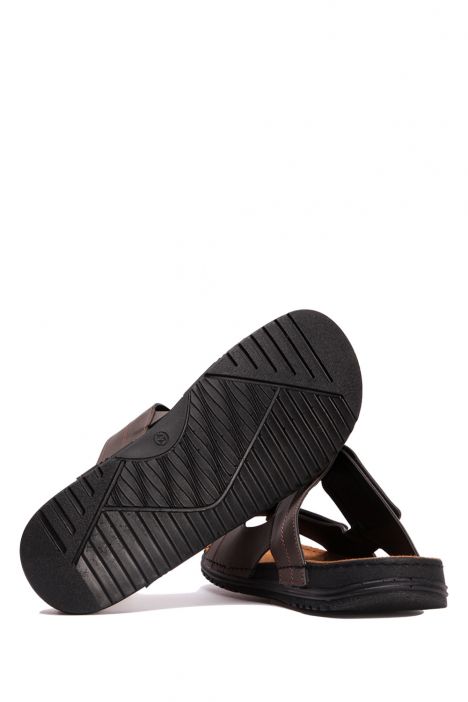 SIB200503 Kifidis-Natura Erkek Anatomik Deri Terlik 40-45 Kahve/Brown