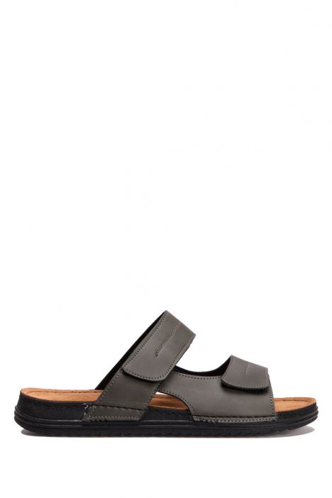 SIB200503 Kifidis-Natura Erkek Anatomik Deri Terlik 40-45 Haki/Khaki