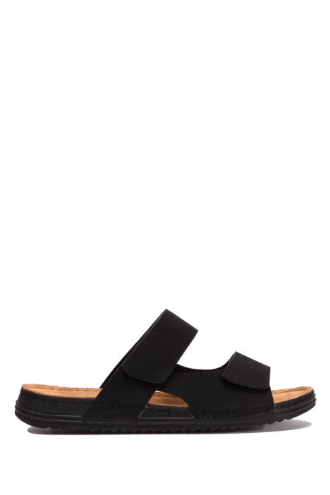 SIB200503 Kifidis-Natura Erkek Anatomik Deri Terlik 40-45 Siyah/Black