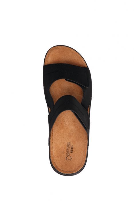 SIB200503 Kifidis-Natura Erkek Anatomik Deri Terlik 40-45 Siyah/Black
