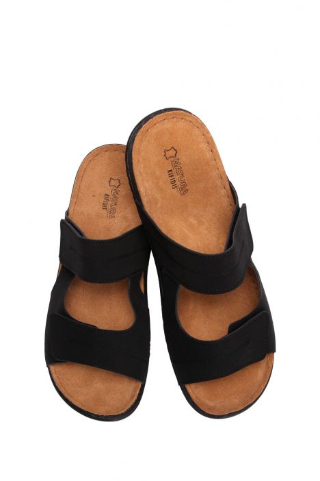 SIB200503 Kifidis-Natura Erkek Anatomik Deri Terlik 40-45 Siyah/Black