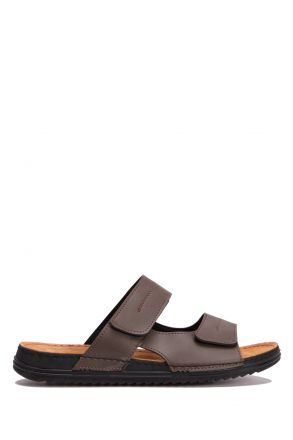 SIB200503 Kifidis-Natura Erkek Anatomik Deri Terlik 40-45 Kahve/Brown