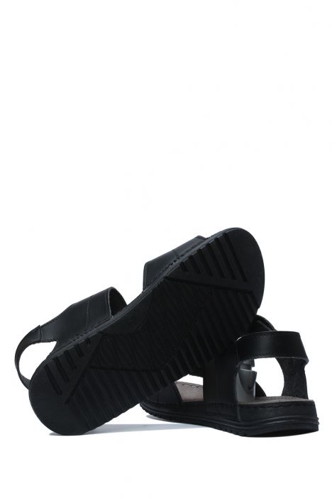 SIB200588 Kifidis-Natura Erkek Anatomik Deri Sandalet 40-45 -BT Siyah/Black