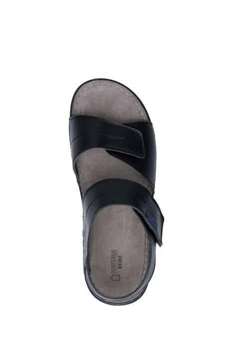 SIB200588 Kifidis-Natura Erkek Anatomik Deri Sandalet 40-45 -BT Siyah/Black