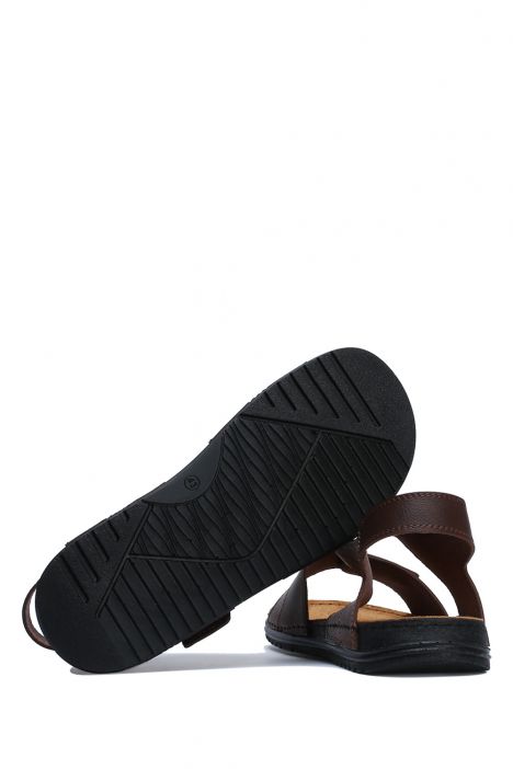 SIB200588 Kifidis-Natura Erkek Anatomik Deri Sandalet 40-45 -BT Kahve/Brown