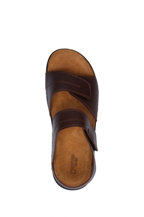 SIB200588 Kifidis-Natura Erkek Anatomik Deri Sandalet 40-45 -BT Kahve/Brown