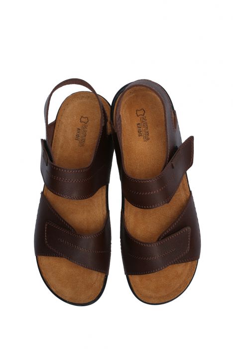 SIB200588 Kifidis-Natura Erkek Anatomik Deri Sandalet 40-45 -BT Kahve/Brown