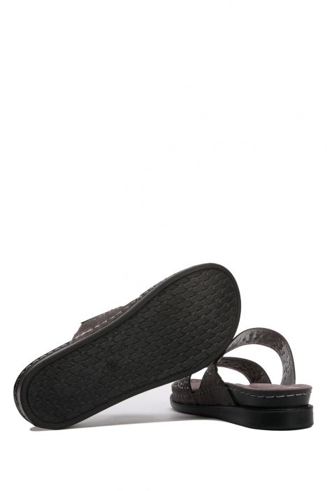 SIB212442 Kifidis-Natura Kadın Anatomik Deri Terlik 36-41 -BT Krom/Chrome