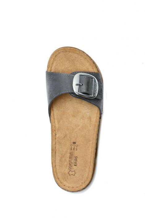 SIB213610 Kifidis-Natura Kadın Anatomik Deri Terlik 36-41 Oksit Krom/Oxide Chrome