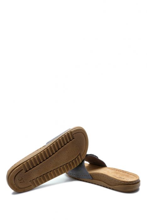 SIB213610 Kifidis-Natura Kadın Anatomik Deri Terlik 36-41 Oksit Krom/Oxide Chrome
