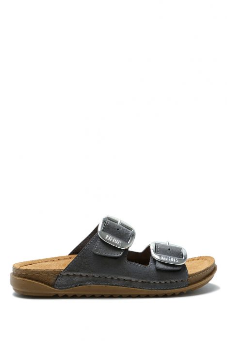 SIB213615 Kifidis-Natura Kadın Anatomik Deri Terlik 36-41 Oksit Krom/Oxide Chrome