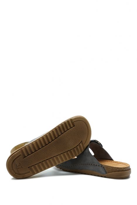 SIB213615 Kifidis-Natura Kadın Anatomik Deri Terlik 36-41 Oksit Krom/Oxide Chrome