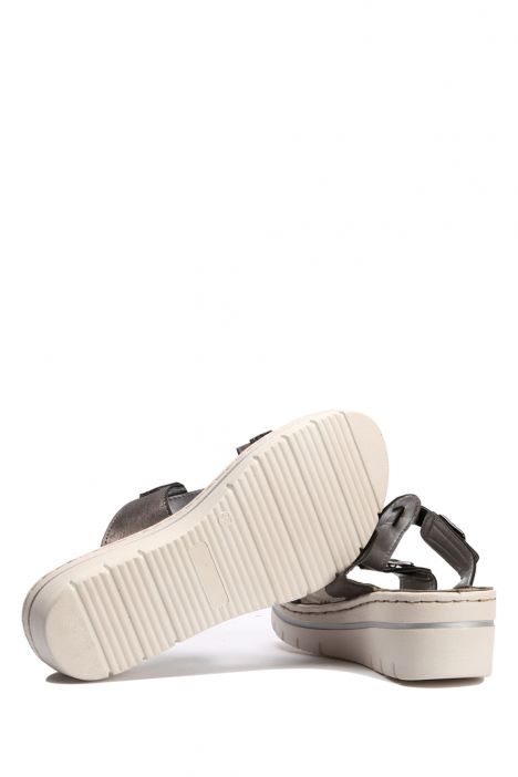SIB216703 Kifidis-Natura Kadın Anatomik Deri Terlik 36-41 -BT Krom