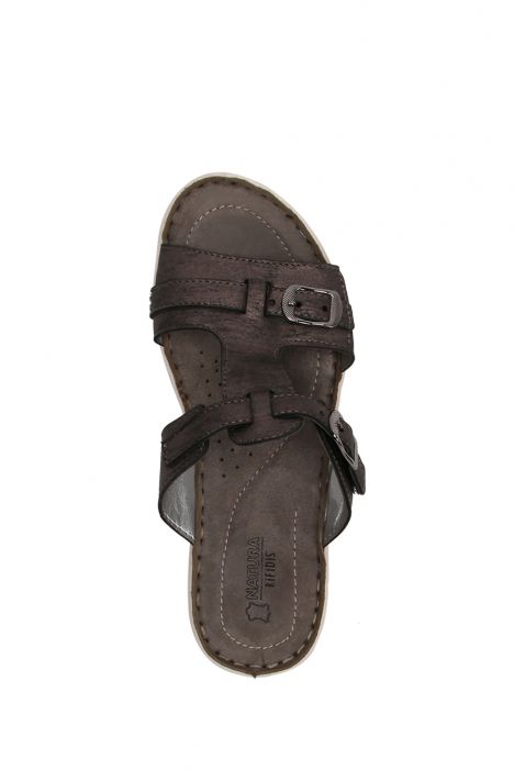 SIB216703 Kifidis-Natura Kadın Anatomik Deri Terlik 36-41 -BT Krom