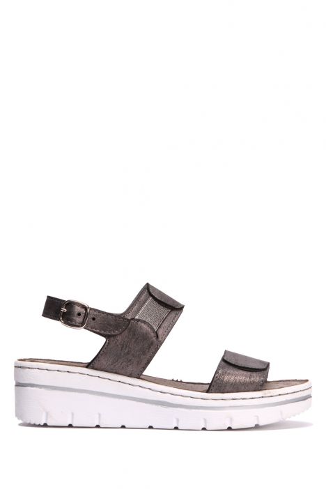 SIB216705 Kifidis-Natura Kadın Anatomik Topuklu Sandalet 36-41 -BT Siyah/Black