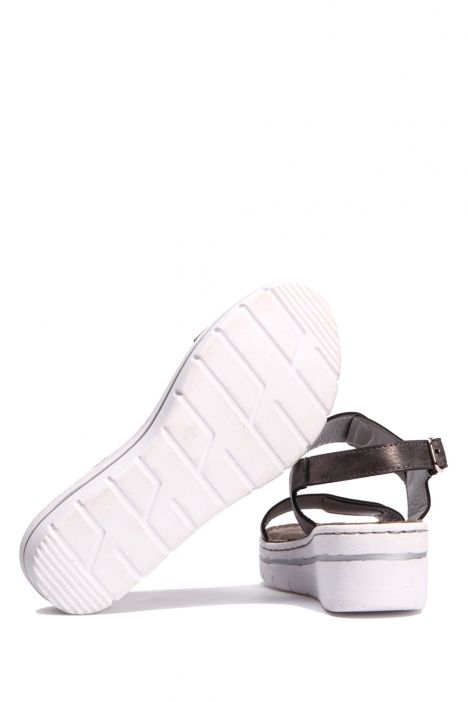 SIB216705 Kifidis-Natura Kadın Anatomik Topuklu Sandalet 36-41 -BT Siyah/Black