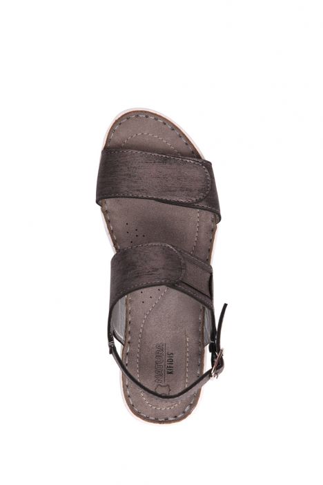 SIB216705 Kifidis-Natura Kadın Anatomik Topuklu Sandalet 36-41 -BT Siyah/Black
