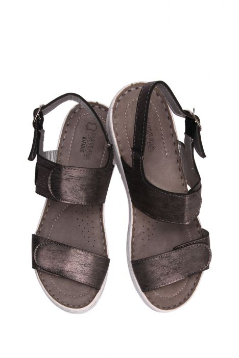 SIB216705 Kifidis-Natura Kadın Anatomik Topuklu Sandalet 36-41 -BT Siyah/Black
