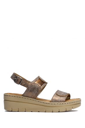 SIB216705 Kifidis-Natura Kadın Anatomik Topuklu Sandalet 36-41 -BT Bakır/Copper