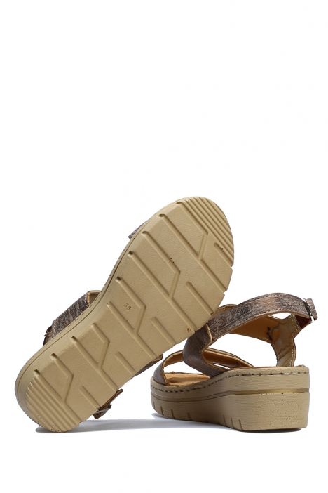 SIB216705 Kifidis-Natura Kadın Anatomik Topuklu Sandalet 36-41 -BT Bakır/Copper