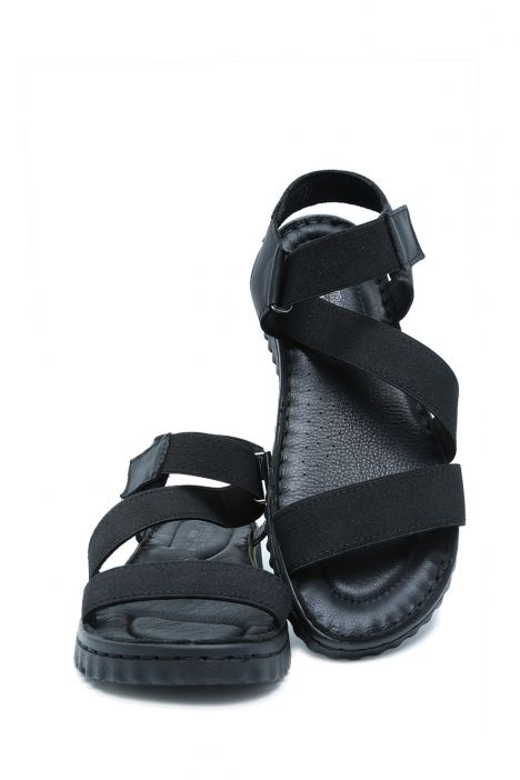 SIB220215 Kifidis-Natura Kadın Anatomik Deri Sandalet 36-41 Siyah/Black