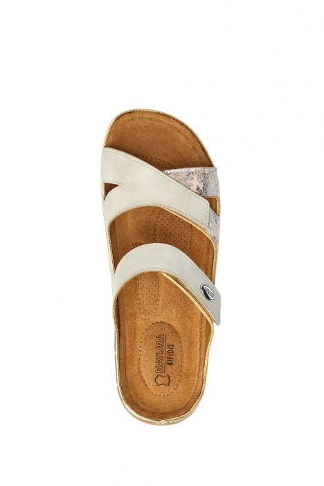 SIB220521 Kifidis-Natura Kadın Anatomik Deri Terlik 36-41 Bej/Beige